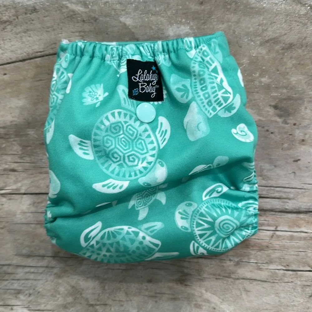 Lalabye Baby, NEWBORN size cloth diapers reusable. Hook and Loop *USED*